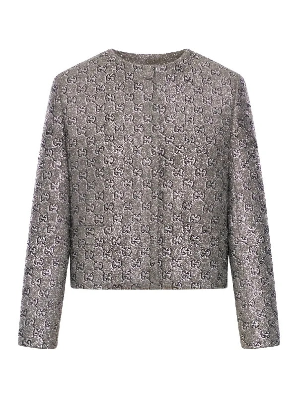 EMBROIDERED WOOL TWEED JACKET GG Faux Fur Jacket Real Fur Jacket Shearling Jacket