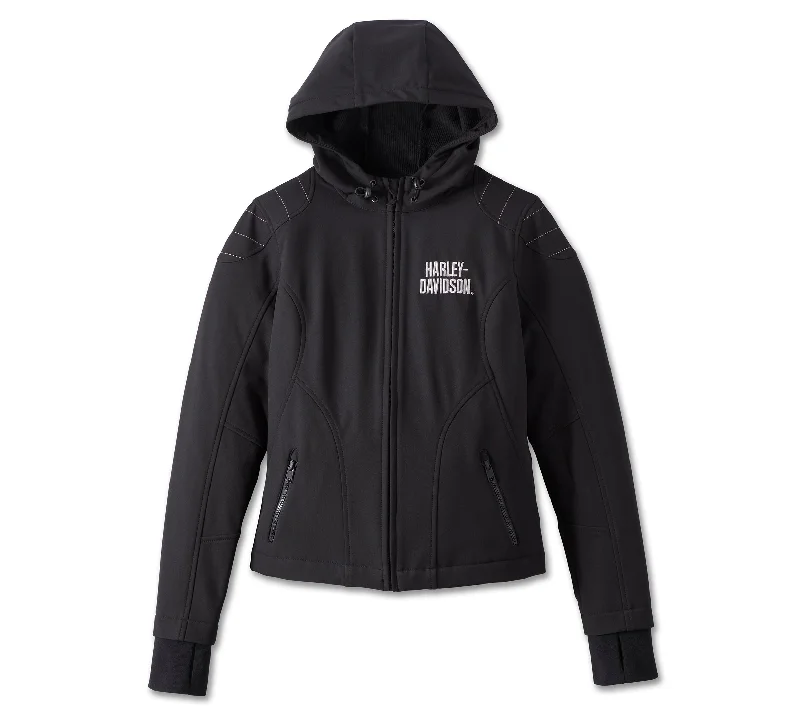 Harley-Davidson® Women's Miss Enthusiast Softshell Jacket Front Pockets Side Pockets Patch Pockets