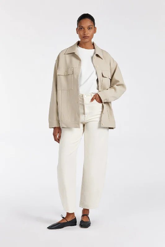 JIL PEBBLE TAILORED TRUCKER JACKET Denim Fabric Leather Fabric Suede Fabric