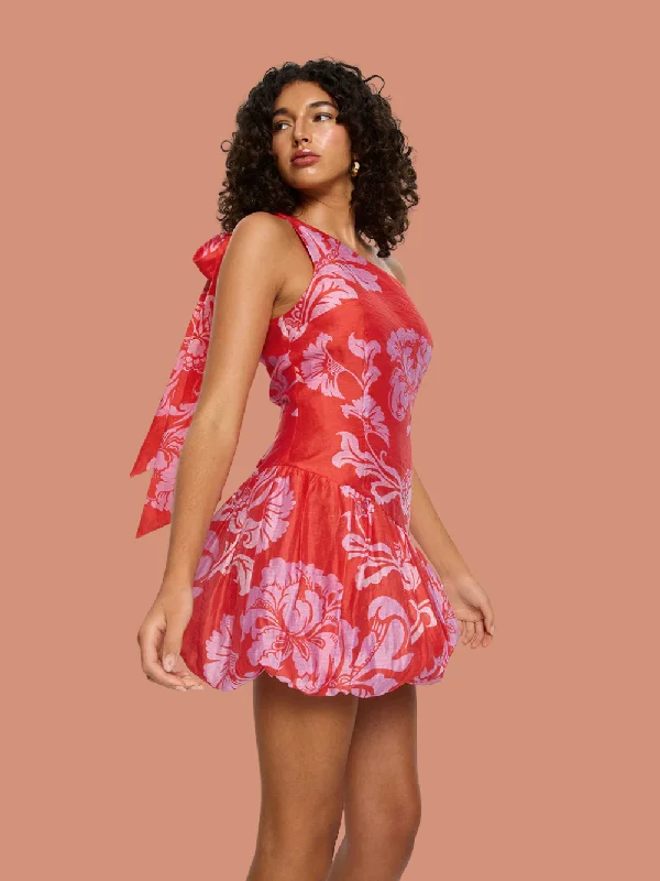Kivari - Olina One Shoulder Mini Dress in Olina Stylish Sweetheart Mini Dress