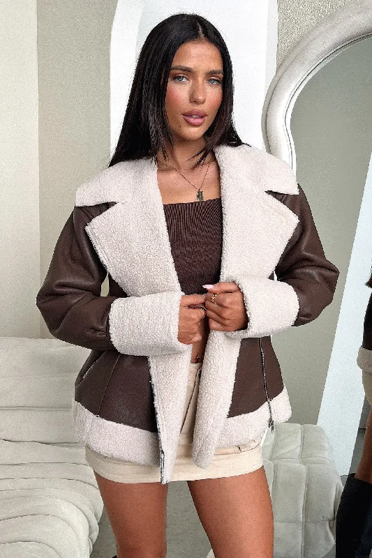 Kobie Jacket - Brown Print Jacket Jacquard Jacket Patchwork Jacket