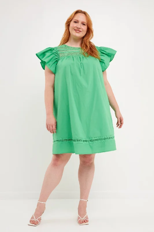 English Factory - Flutter Sleeve Mini Dress Fashionable Mini Dress with Slits