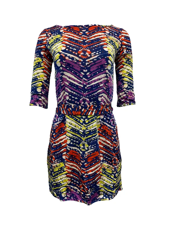 Leota Women's Multicoloured Painted Herringbone Mini Dress #2073 Small NWT Fashionable A-Line Mini Dress