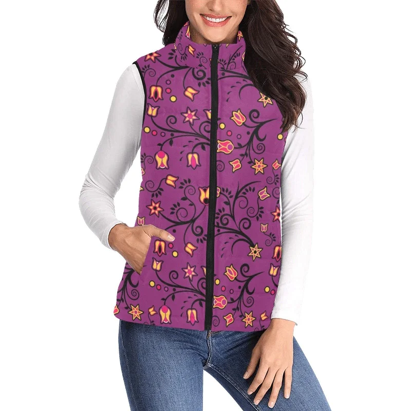 Lollipop Star Women's Padded Vest Jacket Stand-Up Collar Roll-Neck Collar Turtle Neck