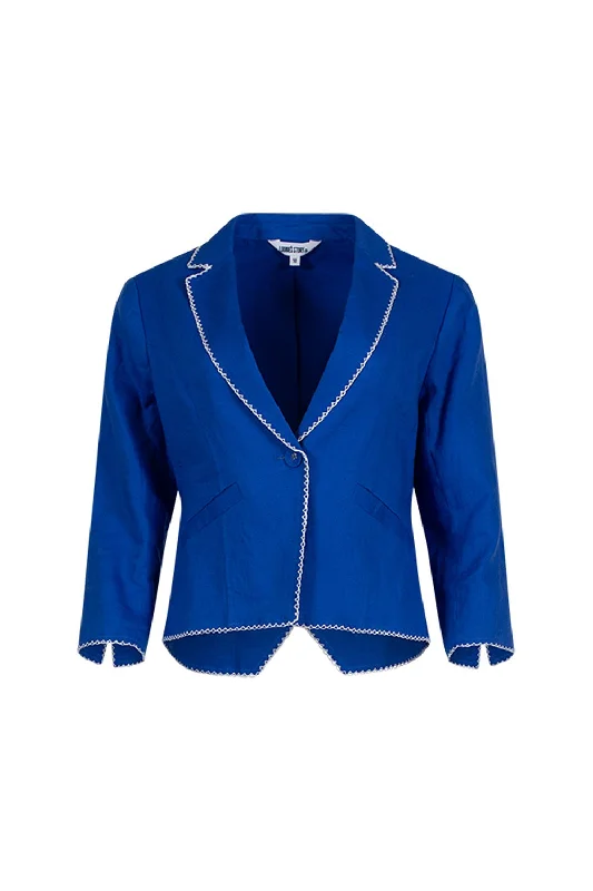 LOOBIES STORY VIVA JACKET - COLBALT Print Jacket Jacquard Jacket Embroidered Jacket