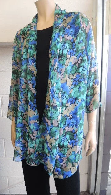 Party Girl Chiffon Jacket Notch Collar Jacket Peter Pan Collar Jacket Cowl Neck Jacket
