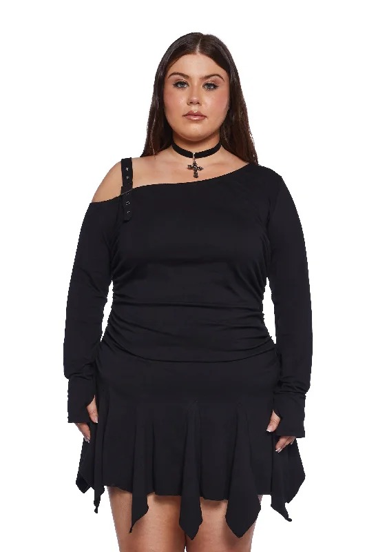 Plus Brooding Thoughts Mini Dress Modern Satin Mini Dress