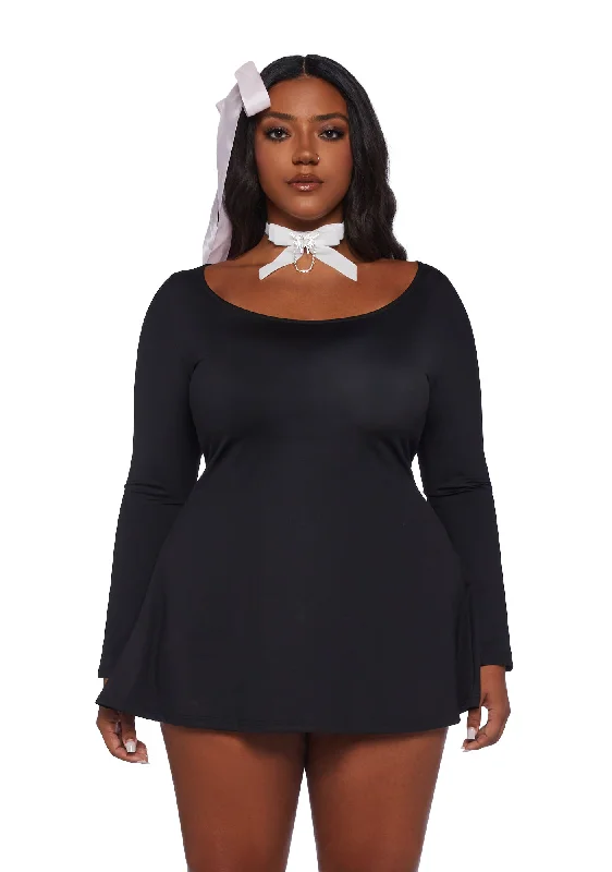 Plus Miss Thing Mini Dress Cozy A-Line Mini Dress