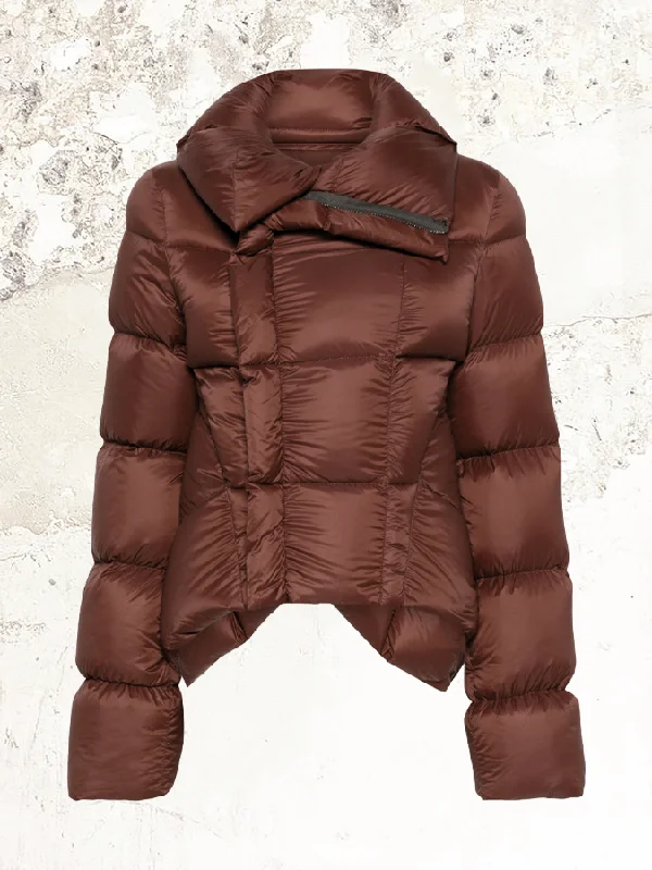 RICK OWENS Naska Puffer Jacket Wool Fabric Cashmere Fabric Tweed Fabric