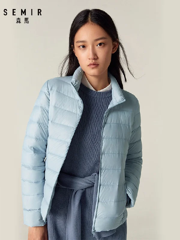 SEMIR 2019 Down Winter Jacket Women Cotton Short Jackets New Down Padded Hooded Warm Autumn Slim Coat Female Casual Tops Hooded Jacket Caped Jacket Shawl Collar Jacket
