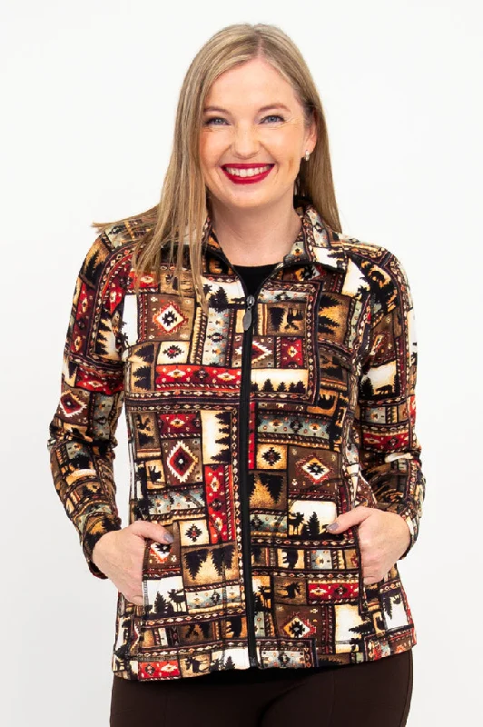 Sona Jacket, Arizona, Bamboo Print Jacket Jacquard Jacket Patchwork Jacket