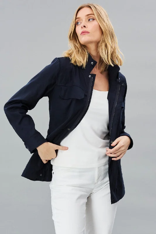 Stretch Linen Utility Jacket Oversized Jacket Tailored Jacket Straight Jacket