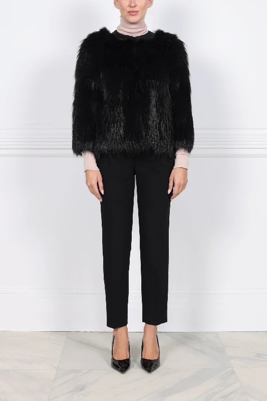 Stripped Fur Jacket Mesh Jacket Canvas Jacket Denim Jacket