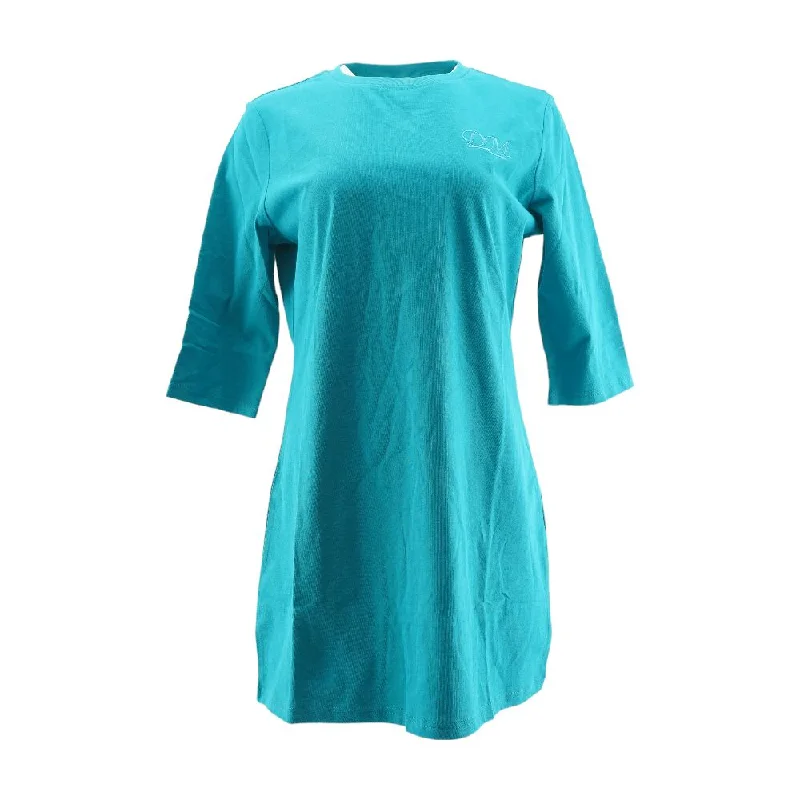 Teal Solid Mini Dress Trendy A-Line Mini Dress
