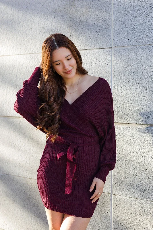 The It's About Wine Knit Mini Dress Elegant Tulle Mini Dress