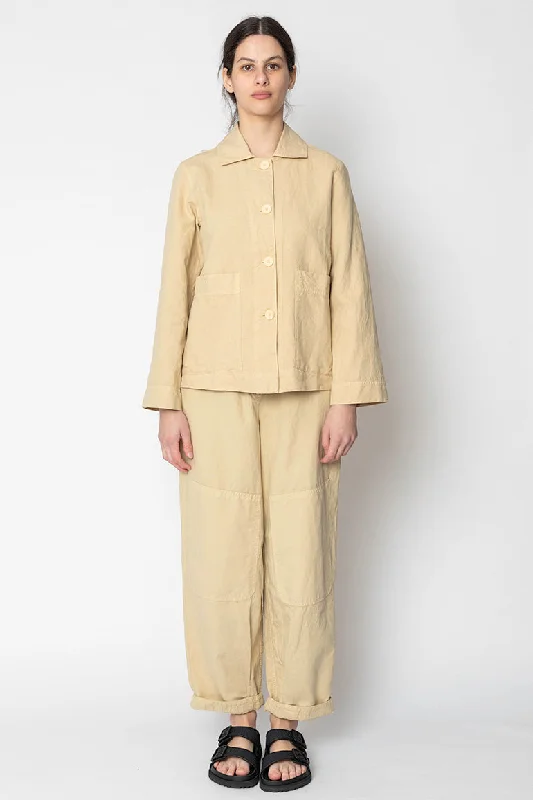 Garment Dyed Cotton Linen Canvas Jacket - Fallow Fitted Jacket Loose Jacket Oversized Jacket