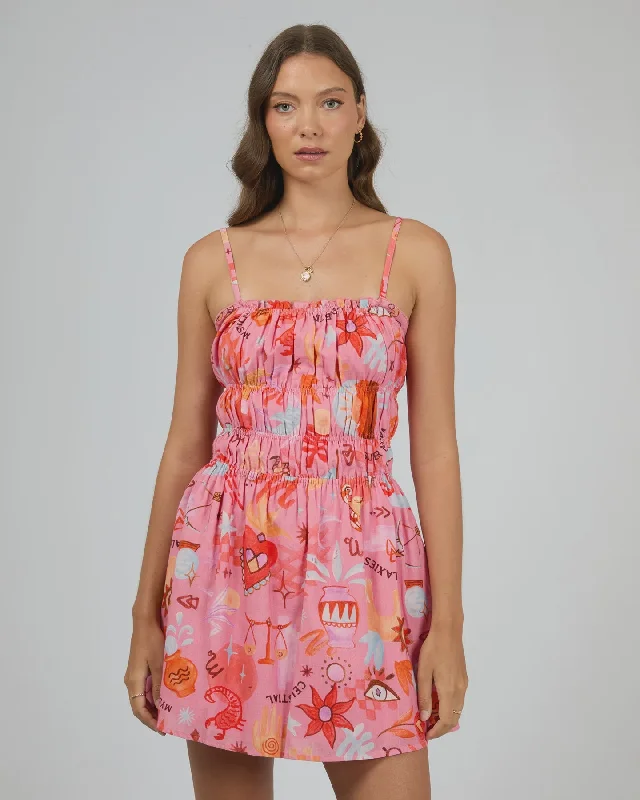 Tyra Mini Dress Pink Stylish Button-Down Mini Dress