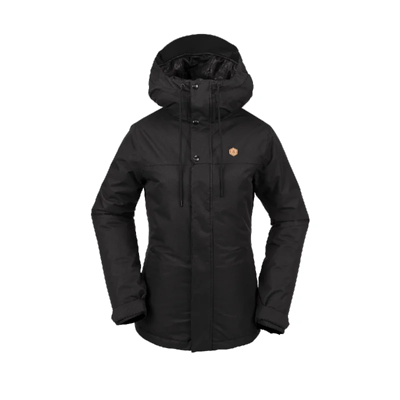 Volcom Women's Bolt Insulated Snow Jacket - Black Bomber Jacket Anorak Windbreaker