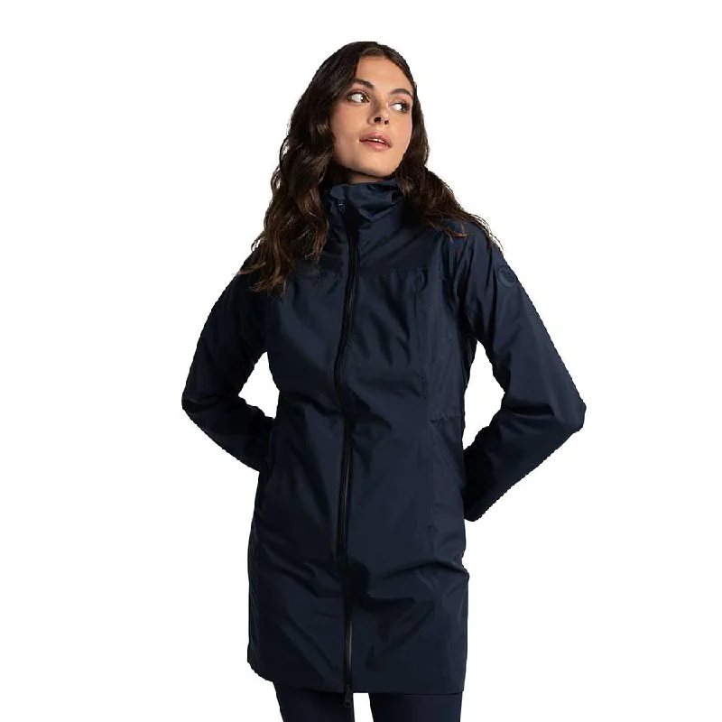 Women's Element Long Rain Jacket - Outerspace Faux Fur Fabric Real Fur Fabric Shearling Fabric
