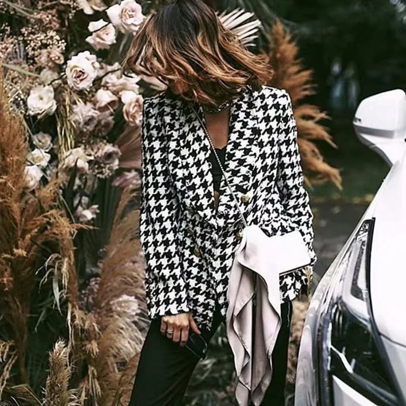 Women tweed jackets 2019 fashion office ladies black tassel Houndstooth coats female autumn vintage thick plaid coat girls chic Nylon Jacket Polyester Jacket Spandex Jacket Women tweed jackets 2019 fashion office ladies black tassel Houndstooth coats female autumn vintage thick plaid coat girls chic Nylon Jacket Polyester Jacket Spandex Jacket