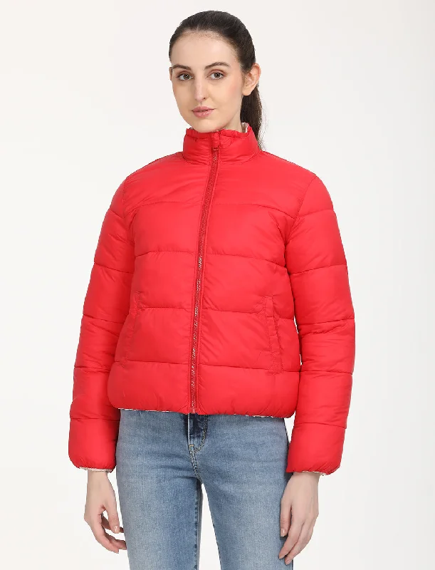 Women's Quilted Beige High Neck Puffer Jacket Striped Jacket Polka Dot Jacket Floral Jacket Women's Quilted Beige High Neck Puffer Jacket Striped Jacket Polka Dot Jacket Floral Jacket