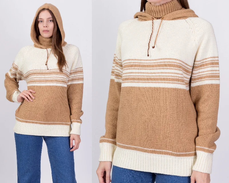 70s Hooded Turtleneck Sweater - Men's Medium, Women's Large Tailored Straight A-Line 70s Hooded Turtleneck Sweater - Men's Medium, Women's Large Tailored Straight A-Line