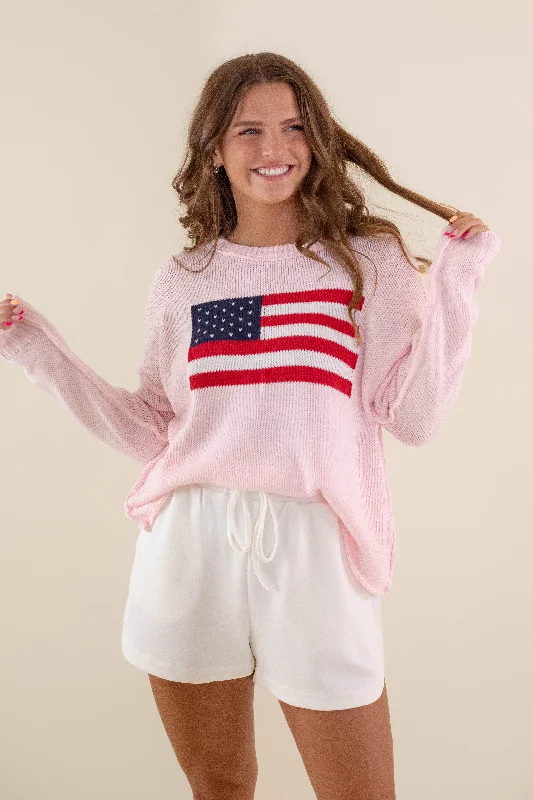 All American Sweater-Blush High Neck Crew Neck V-Neck