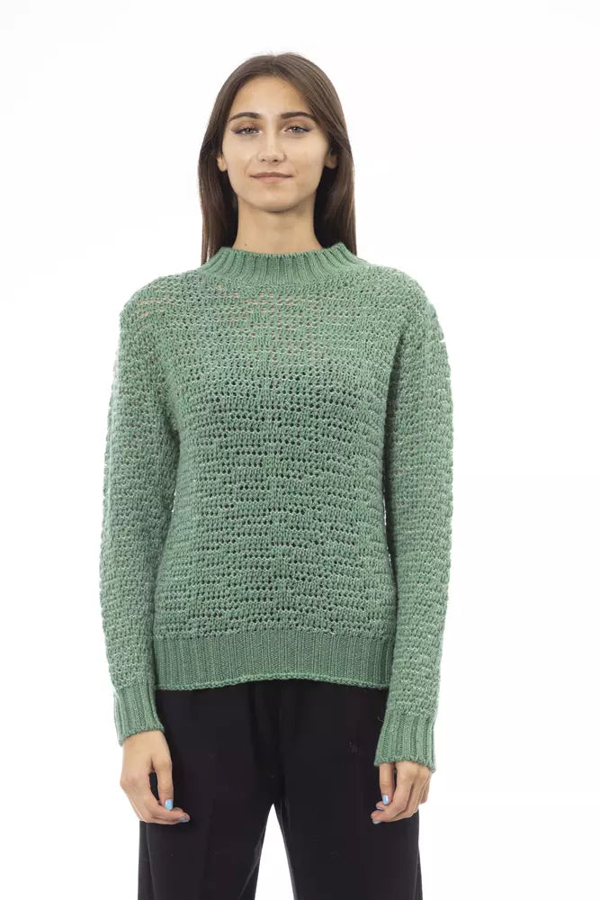Alpha Studio Green Polyamide Women Sweater Slim Fit Regular Fit Oversized