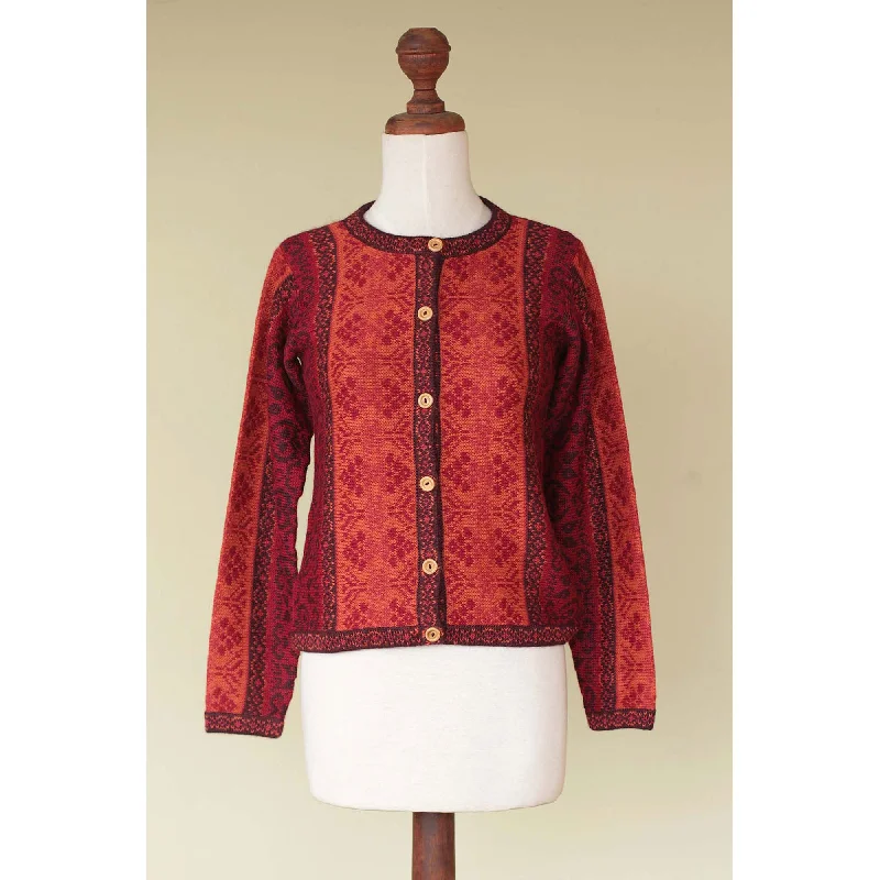 Andean Alpaca Poinsettia Alpaca Sweater Cashmere Blend Cotton Blend Poly Blend