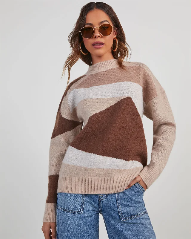Caputo Abstract Colorblock Sweater Terry Terry Cloth Terry Knit