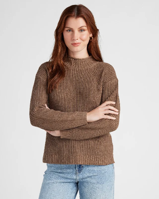 Coastal Funnel Neck Sweater Thin Thick Dense