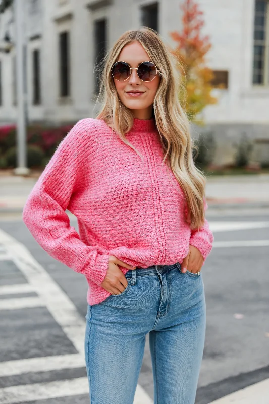 FINAL SALE - Cuddling Close Pink Oversized Sweater Stylish Fashionable Trendy