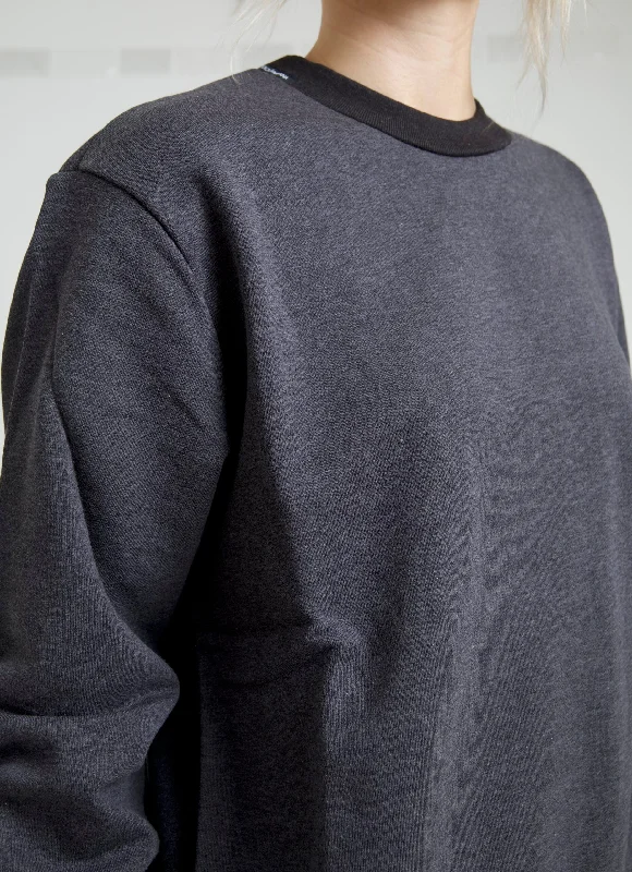 Dolce & Gabbana Elegant Dark Gray Crew Neck Sweater Silk Blend Satin Velvet