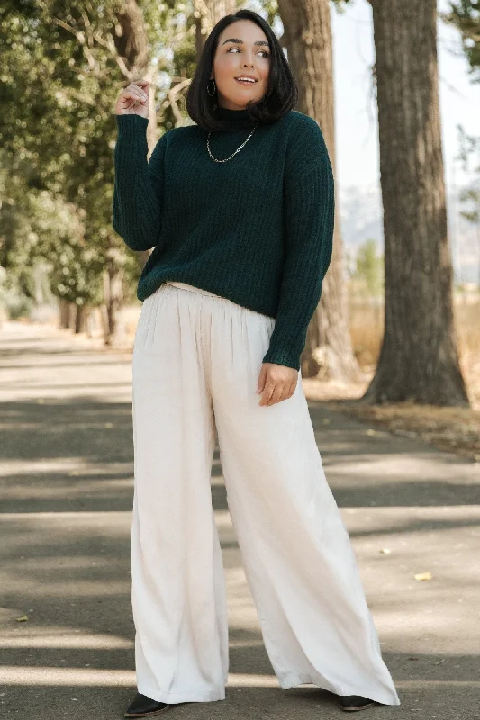 Fallon Sweater | Dark Green Knit Fabric Woven Fabric Fleece Fabric