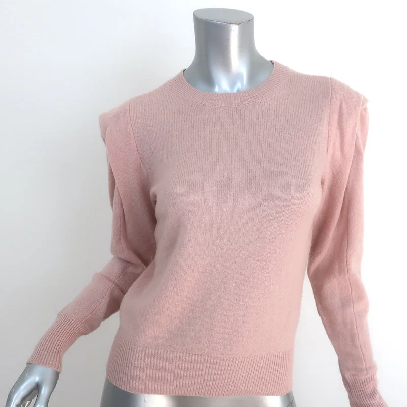 FRAME Cashmere Sweater Kennedy Light Pink Size Extra Small Crewneck Pullover Elasticated Padded Insulated