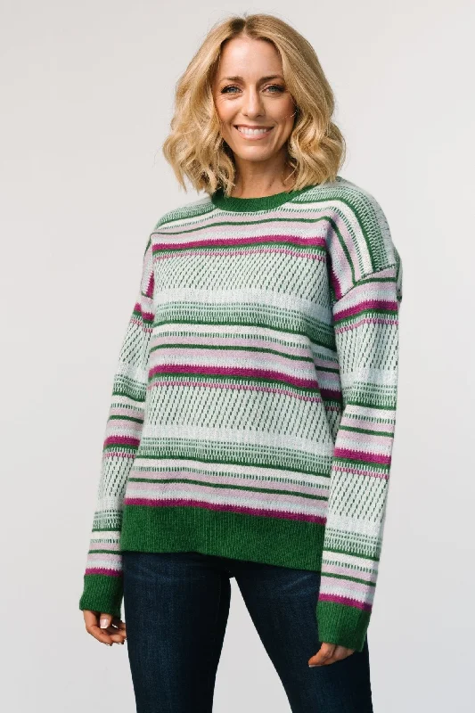 Holmes Sweater | Green Multi Machine Wash Dry Clean Hand Wash