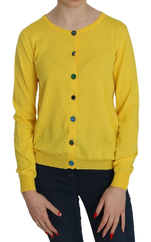 Jucca Radiant Yellow Cotton Sweater Mesh Sweater Canvas Denim