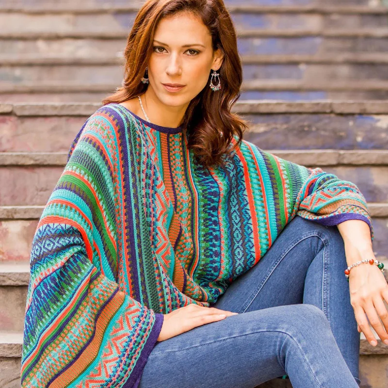 Lima Dance Sleeve Sweater Kimono Striped Floral Plaid