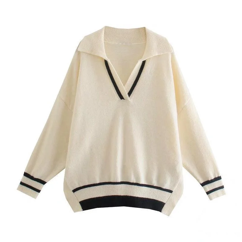 Loose Striped Pullover Sweaters For Women Sweater Knitwear Pullover
