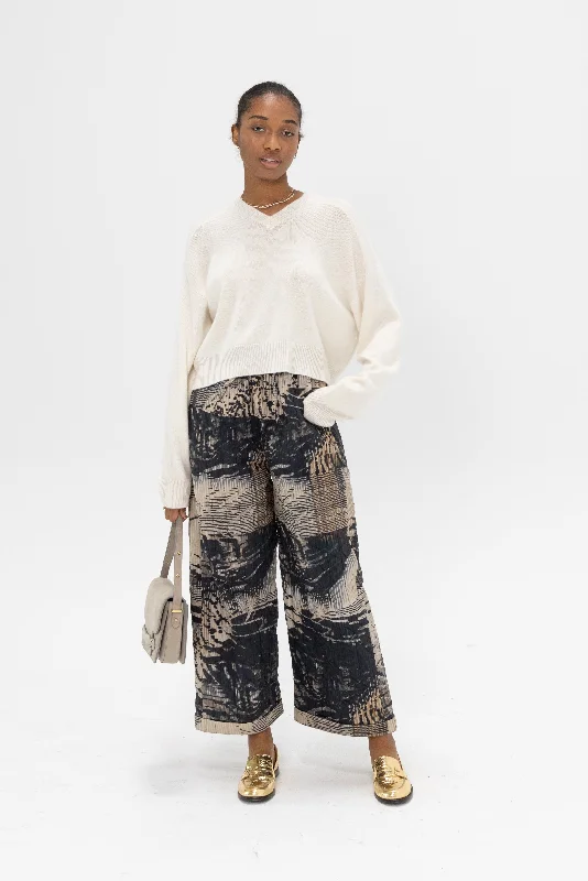 Homere Sweater, Ivory Sequined Glittery Shiny