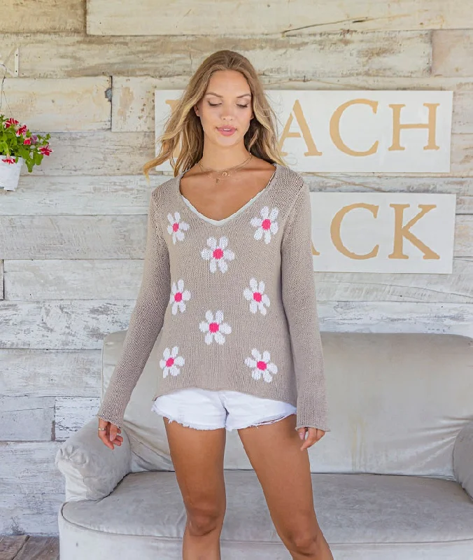 Mini Daisy V Sweater Long Sweater Short Sweater Cropped Sweater