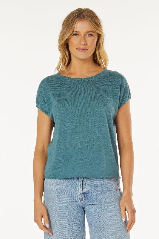 Mododoc Summer Shell Sweater Chenille Brocade Lace