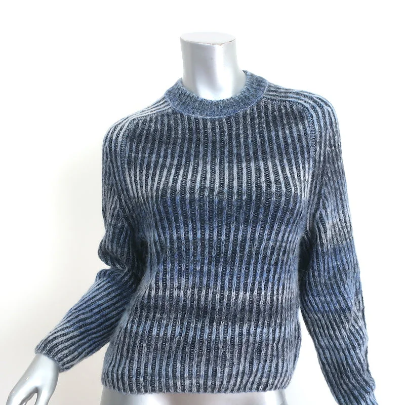 NAADAM Crewneck Raglan Sweater Blue Space Dye Ribbed Knit Size Small Layered Multi-layer Single Layer NAADAM Crewneck Raglan Sweater Blue Space Dye Ribbed Knit Size Small Layered Multi-layer Single Layer