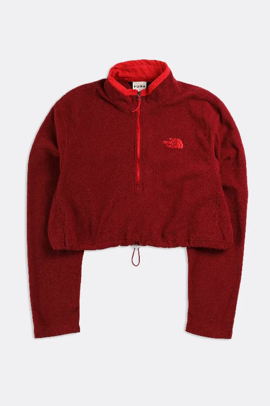 Rework North Face Crop Fleece Sweater - XL Spandex Rayon Corduroy
