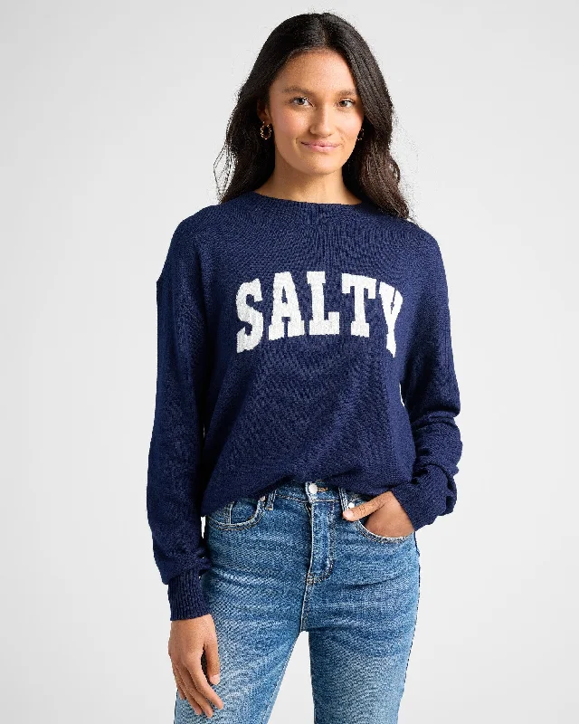 Salty Graphic Crew Neck Sweater Thin Thick Dense