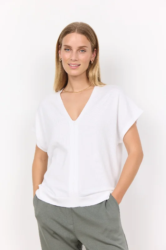 Soya Concept Dollie Short Sleeve V-Neck Sweater Layered Multi-layer Single Layer