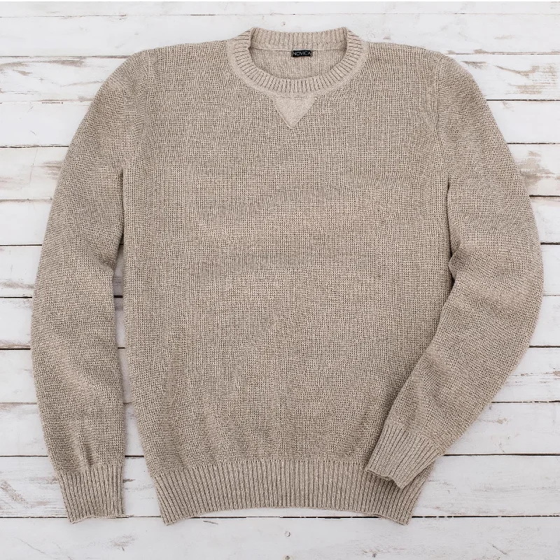 Sporting Elegance Men's Cotton Pullover Sweater Boxy Sweater Fitted Sweater A-Line