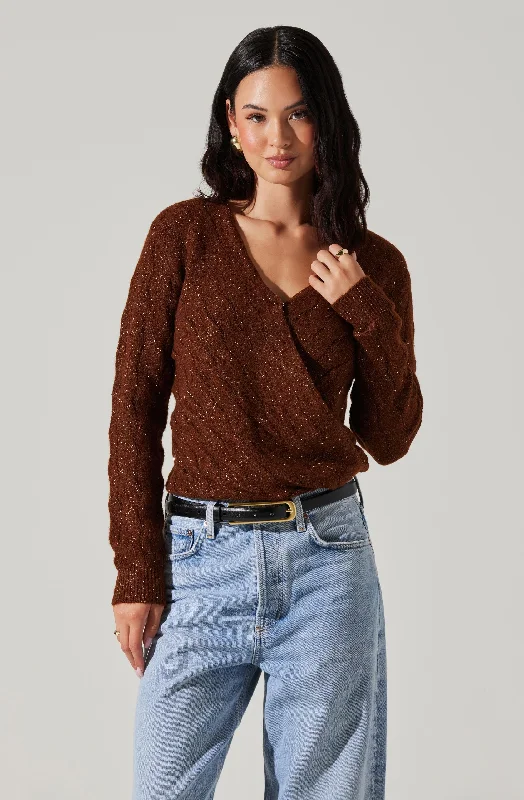 Surplice Sweater Terry Blend Velvet Blend Canvas Blend