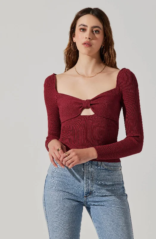 Tivoli Cutout Sweater Terry Blend Velvet Blend Canvas Blend