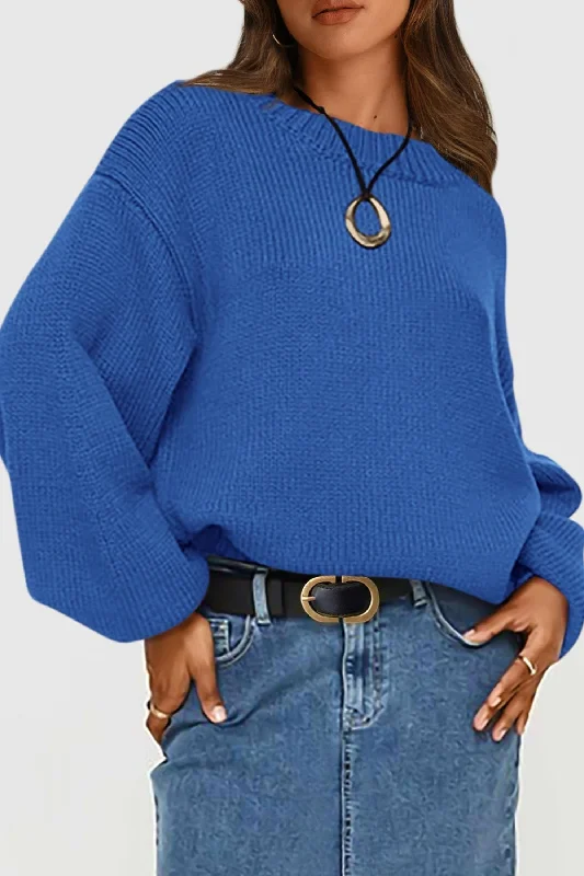 Women's 2024 Fall Chunky Knit Sweater Casual Long Lantern Sleeve Crewneck Pullover Jumper Tops Zippered Front Buttoned Front Snap Front Women's 2024 Fall Chunky Knit Sweater Casual Long Lantern Sleeve Crewneck Pullover Jumper Tops Zippered Front Buttoned Front Snap Front